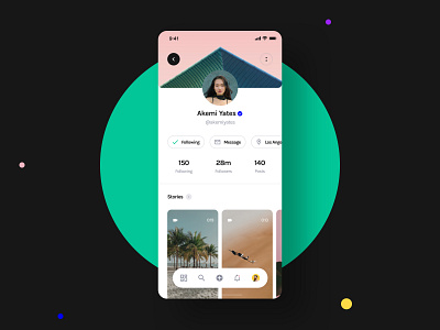 Yle UI Kit - Social Profile app design instagram interface mobile profile redesign sketch social social network ui ui kit ui8 unsplash user experience user interface ux