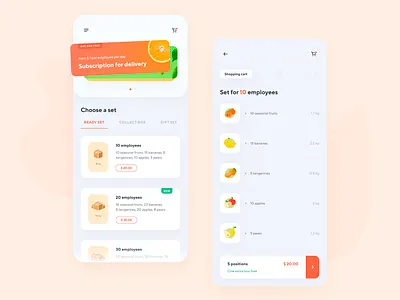 FruitPoint - Fruit Delivery Subscription App Design app box buy delivery design food fresh fruits interface mobile order product shipping ui