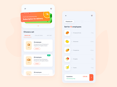 FruitPoint - Fruit Delivery Subscription App Design app box buy delivery design food fresh fruits interface mobile order product shipping ui