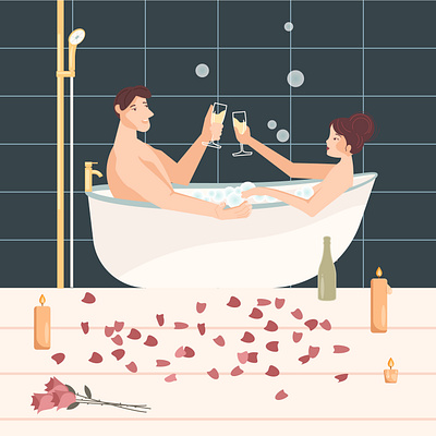 Lovers in bathtube bathroom bathtub beauty boyfriend couple girlfriend happy honeymoon love lover man people relationship relax relaxation romance romantic spa valentine water