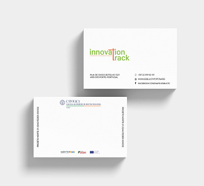 Innovation track business card design branding businesscard design graphic design minimal proposal