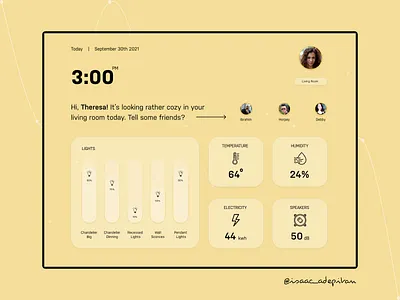 Home Monitoring Dashboard - 021 Daily UI Challenge daily ui dailyui dailyuichallenge design ipadpro minimal minimalism minimalist simple tablet ui design