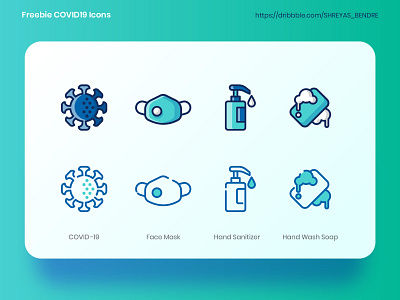 Freebie - CoVID-19 Icons concept coronavirus covid19 facemask freebie hand icon illustration pandemic quarantine sanitizer soap social distancing stayhome ui vector virus