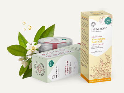 Ikarov Packaging Design System branding branding design breakdown cosmetics design system flowers graphic design illustration logo marketing natural oblik studio oil oils package package design print design redesign rose shapes