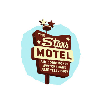 Stars Motel adobe fresco chicago illustration motel sign neon neon sign signage