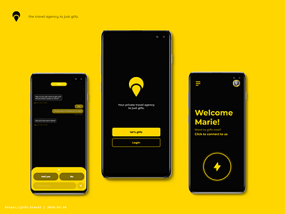 GTFO Travel App app branding design minimal ui ux