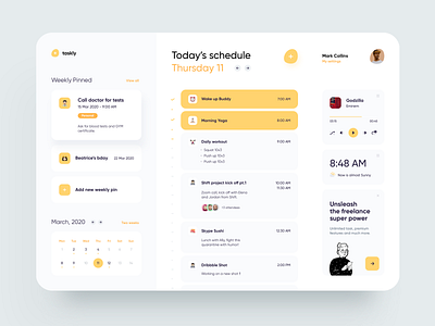 FREE - Freelancer Schedule Web app clean concept creative dashboard design dribbble free freebie illustration minimal schedule schedule app task to do to do app ui ux web app