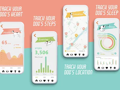 Dog E Data, UI Design adobe animal app artsatucf creativejam data design dog fitbit friendly fun interactive mobile orlando pet playful ucf ui ux website