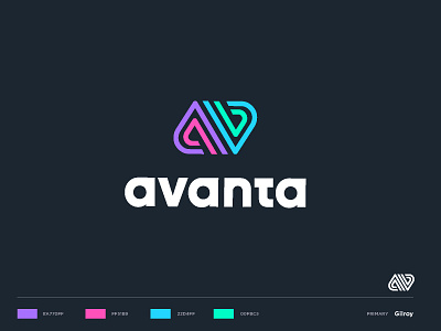 Avanta brandhalos colourful concept creative developers gradient icon identity illustration letter letter a logo mark minimal network sci fi software technology vector