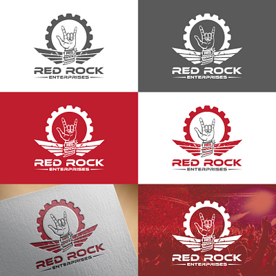 Red Rock Enterprises Logo businesslogo companylogo constructionslogo design enterprises logo logo logo design management rock enterprises logo rock logo vector