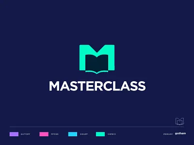 Masterclass book brandhalos class clever creative icon identity illustration kids kindergarten letter logo mark master negative space open school students typography vector