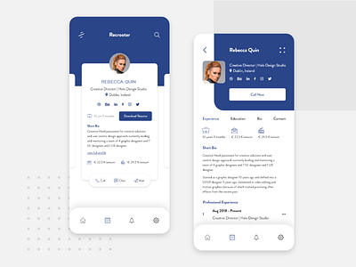 Recrooter - Job Search UI | Mob UI | App UI app ui candidate colors job job board job portal job search job seeker mobile mobile app mobile ui recruit recruiter resume typogaphy ui ui ux ui design ux ux design