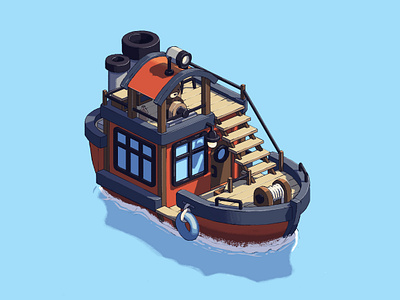 Bear boat bear bears boat drawing illustration isometric isometric illustration photoshop