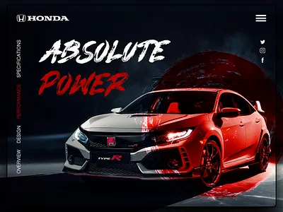 Honda Civic Type R dailyui design honda webdesign website websitedesign