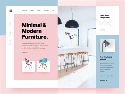 Minimal Modern Furniture - Website clean color design elementor furniture design furniture website global global site landing page minimal page builder