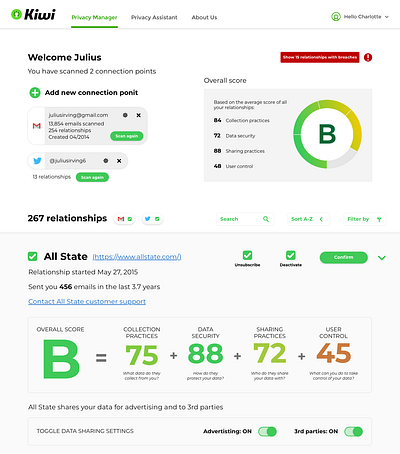 Kiwi Dashboard Visual Concept system design tables typogaphy ui ux visual