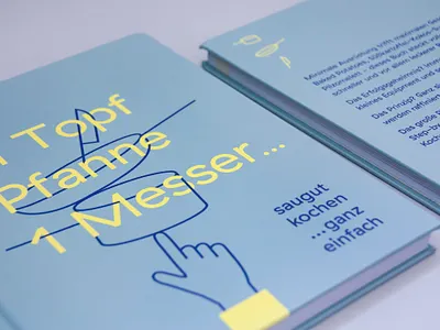 1 Topf 1 Pfanne 1 Messer book book cover book design cookbook graphic design illustration typography