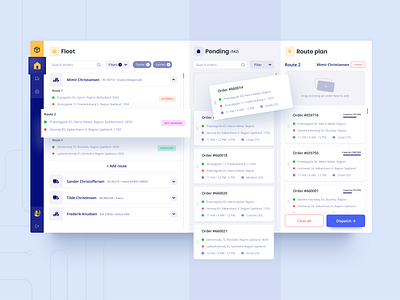 Route planner for delivery platform admin dashboad delivery dispatch logistics ondemand orders route transport ui ux