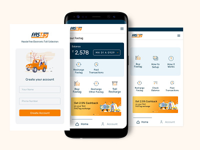 FASTag Concept App | Design Sprint designpsprint highway toll app tollgate app uiux