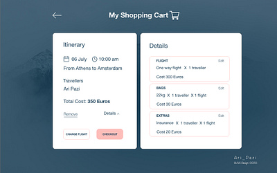 FlyBookCart airlines booking checkout design desktop flat minimal shoppingcart summary ui ux web