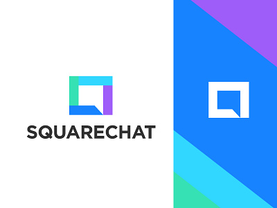 Square chat brandhalos branding chat bot colourfull communication concept creative discussion gradient icon identity illustration logo mark minimal negative space speech speechbubble sqaure talk