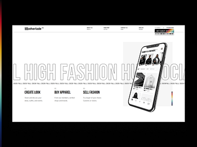 Motherlode Landing app fashion landing streetwear ui white