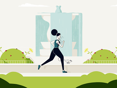 Running branding design illustration