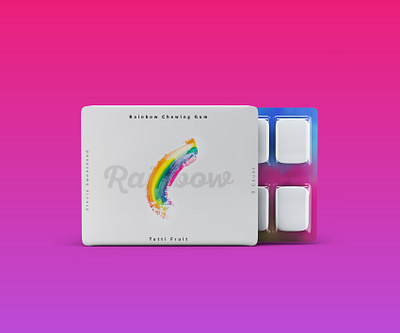 R for Rainbow 36daysoftype brand identity branding chewing gum design illustration logo packaging packaging design pattern r