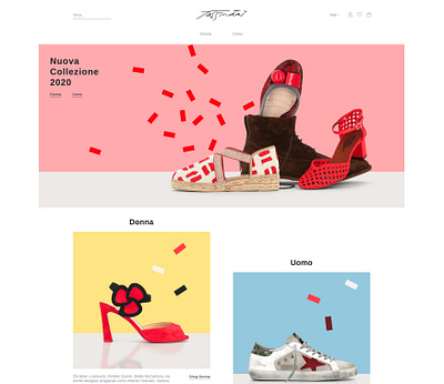 Homepage for Tassinari e-commerce graphic design photo edit web design