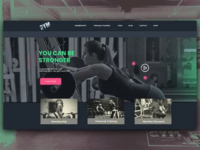 Gym Modern Design Header design graphic design header design modern ui uidesign ux webdeisgn www