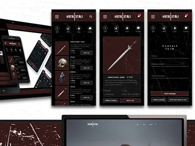 huta stali app branding illustration logo ui ux web website