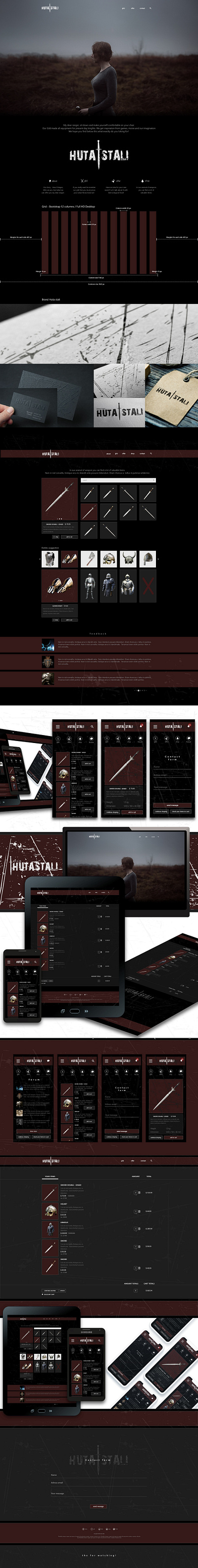 huta stali app branding illustration logo ui ux web website