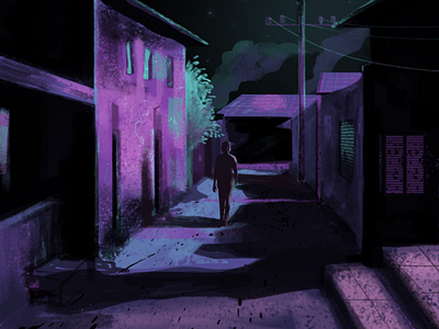 A Lone Walk adobe alone city daydream human illustration man photoshop quarentineday walk