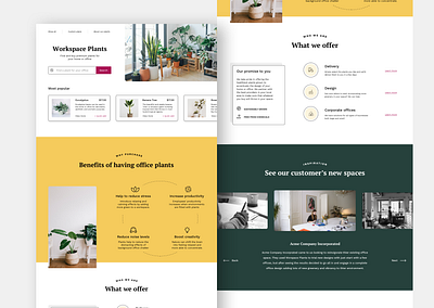 Workspace Plants Landing Page app design ecommerce landing page product design typography ui ux web design website