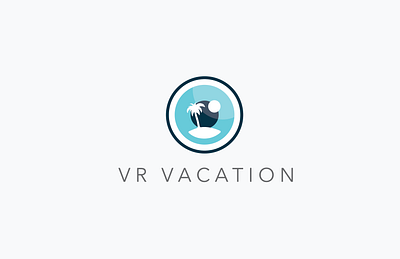 VR Vacation beach eye graphic logo relaxation vacation virtual reality