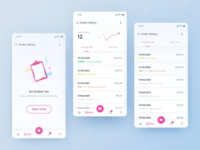 Healthcare App app application design healthcare history menu mobile order startup ui uxui white