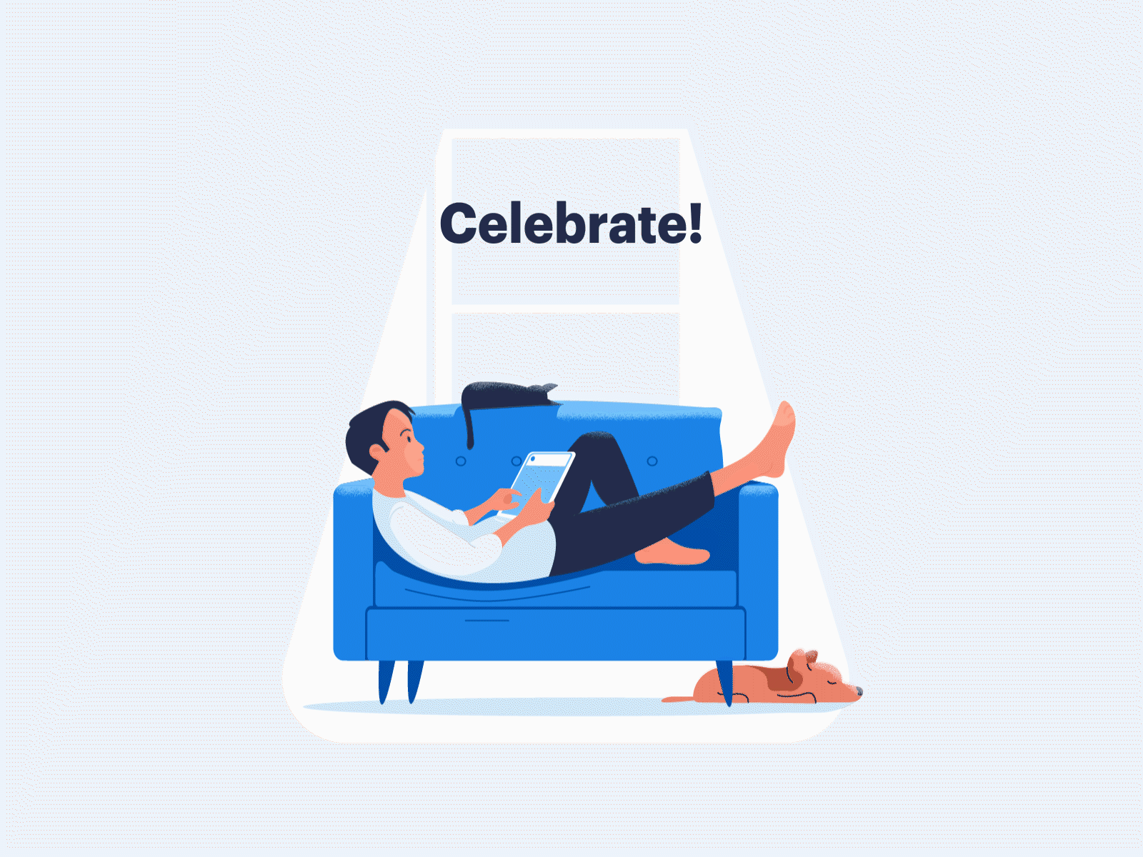 BuyerJourneyTask Complete animation branding character design flat home illustration shrimp ui vector