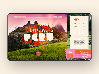 Aeropuerto Internacional Jorge Chávez airport design challenge landing page peru texture ui web design