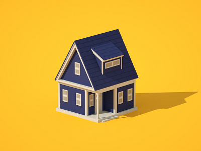 Yellow Land 3d 3d art 3d artist c4d cinema 4d design house low poly low poly art render
