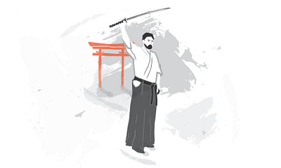 Martial arts illustration design illustration martial arts samurai vector illustration