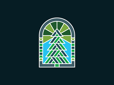 Tree blue christmas green heart illustration illustrator vector