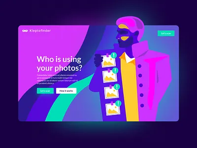 Kleptofinder 2d character colorful colors design illustration interface ui vector webdesign