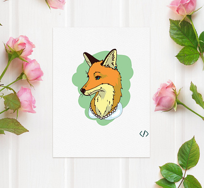 Mrs. Fox Illustration cute animal design fox illustration vector vector illustration vectorart