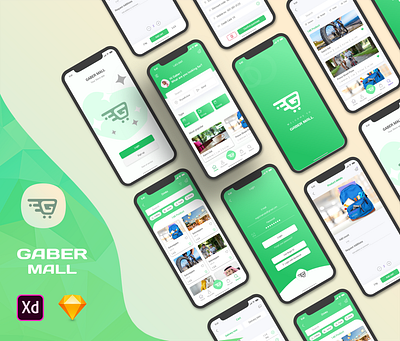 Gaber Mall Suadi Arabia app branding design free freelancer iphone x mobile photoshop ux web