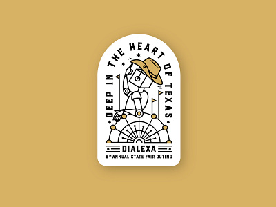 Dialexa State Fair Sticker company cowboy deep in the hart of texas dialexa fair ferris wheel outing outting robot stars state swag texas
