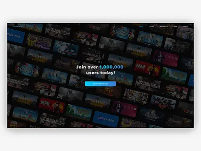 Daily UI 3 - Landing Page dailyui dark design games homepage landingpage minimal steam ui ux webdesign