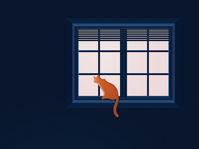 Social Distancing blinds blue cat distance illustration illustrator isolate isolation orange pink quarantine social tabby watching window