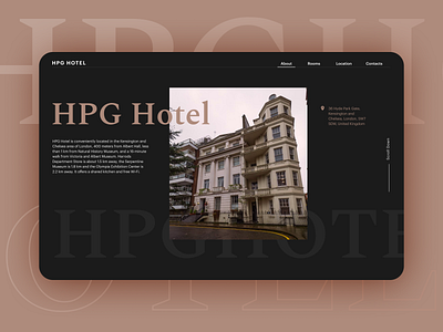 Website for HPG Hotel. UK/London design typography ui ux ui web webdesign