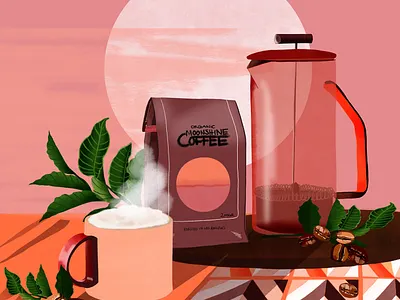 Coffee - self initiated project advertising branding coffee coffeecup digital illustration editorial illustration food food illustration freelance illustrator illustration illustrator kitchenware mornings packagingdesign