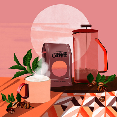 Coffee - self initiated project advertising branding coffee coffeecup digital illustration editorial illustration food food illustration freelance illustrator illustration illustrator kitchenware mornings packagingdesign